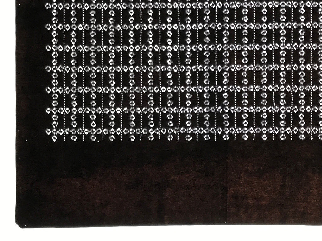 Antique Japanese Ise Katagami Paper Kimono Stencil Katazome Grid Pattern A854