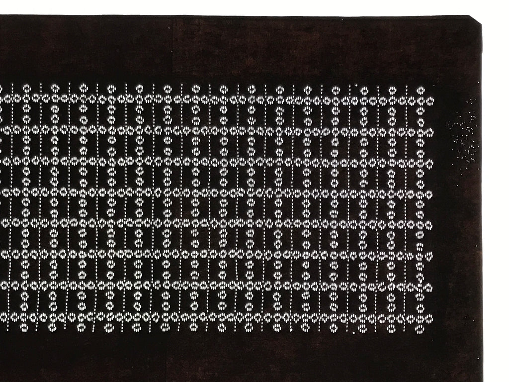 Antique Japanese Ise Katagami Paper Kimono Stencil Katazome Grid Pattern A854