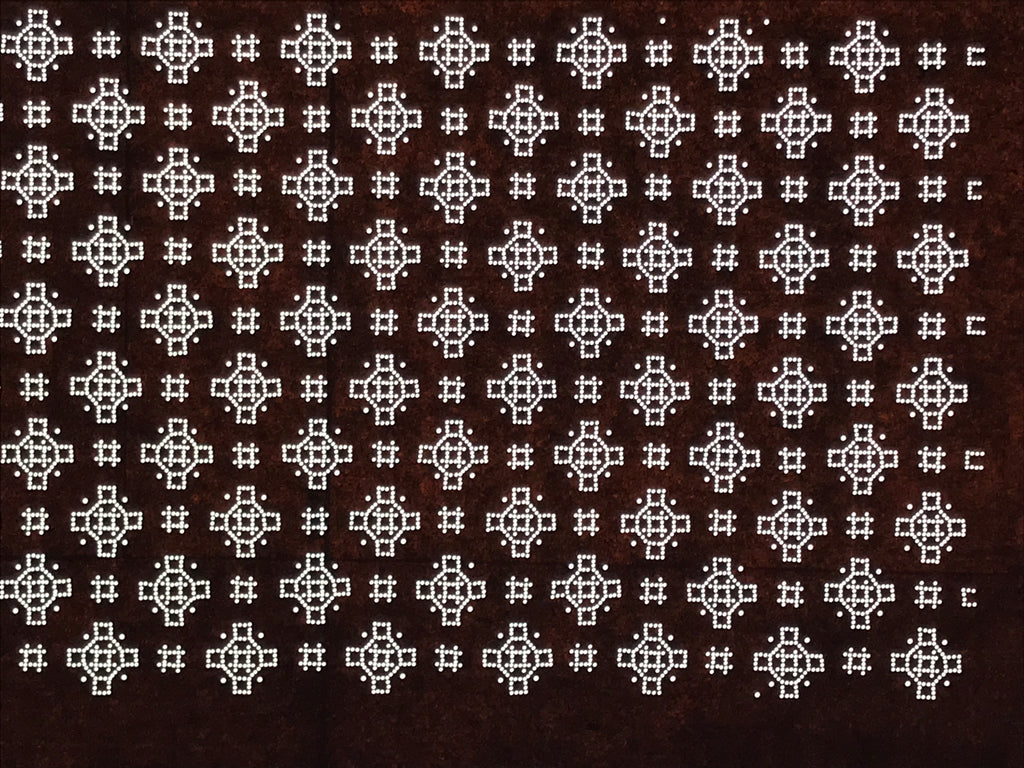 Antique Japanese Ise Katagami Paper Kimono Stencil Katazome Igeta Hash Well A875