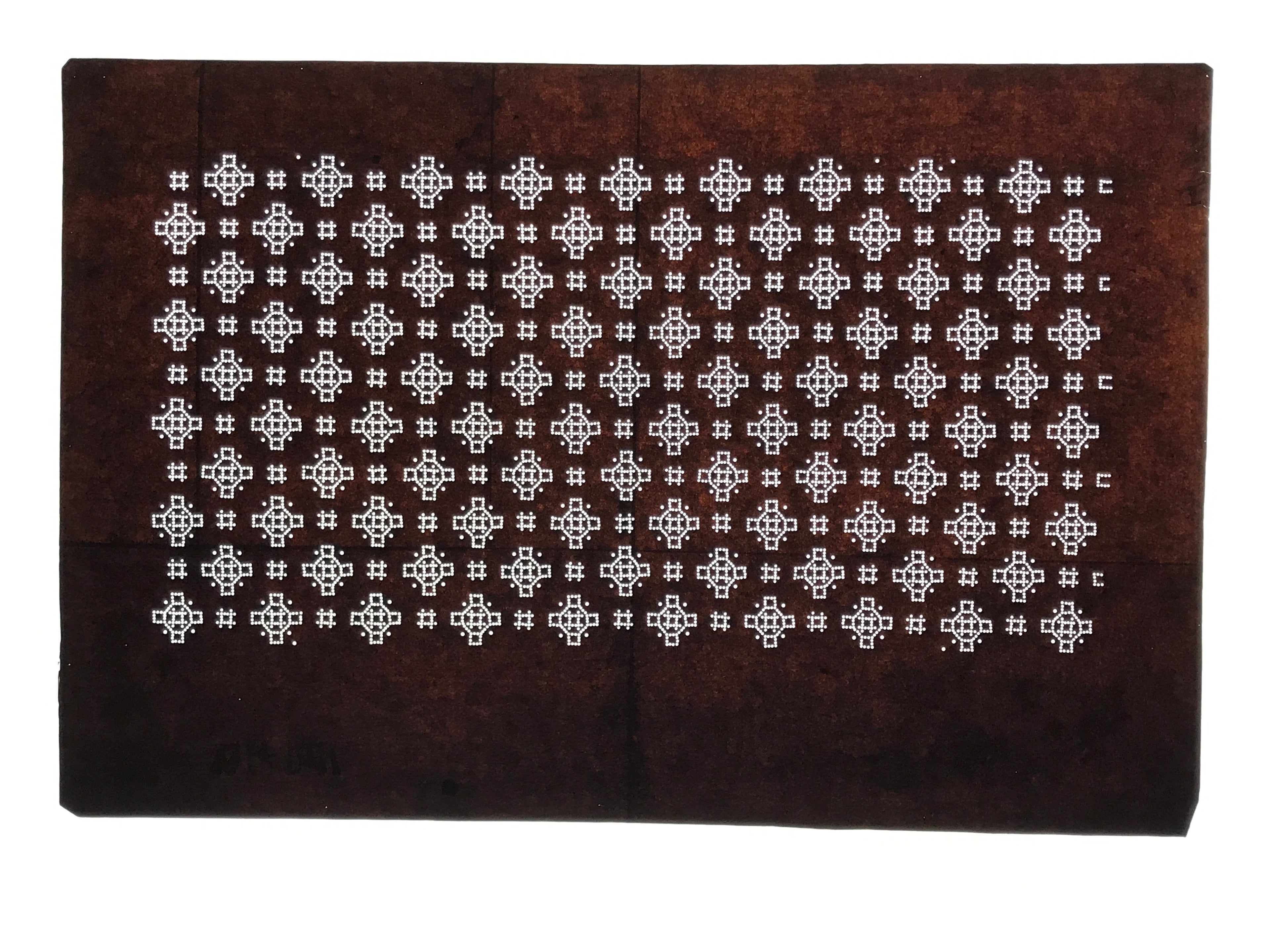 Antique Japanese Ise Katagami Paper Kimono Stencil Katazome Igeta Hash Well A875