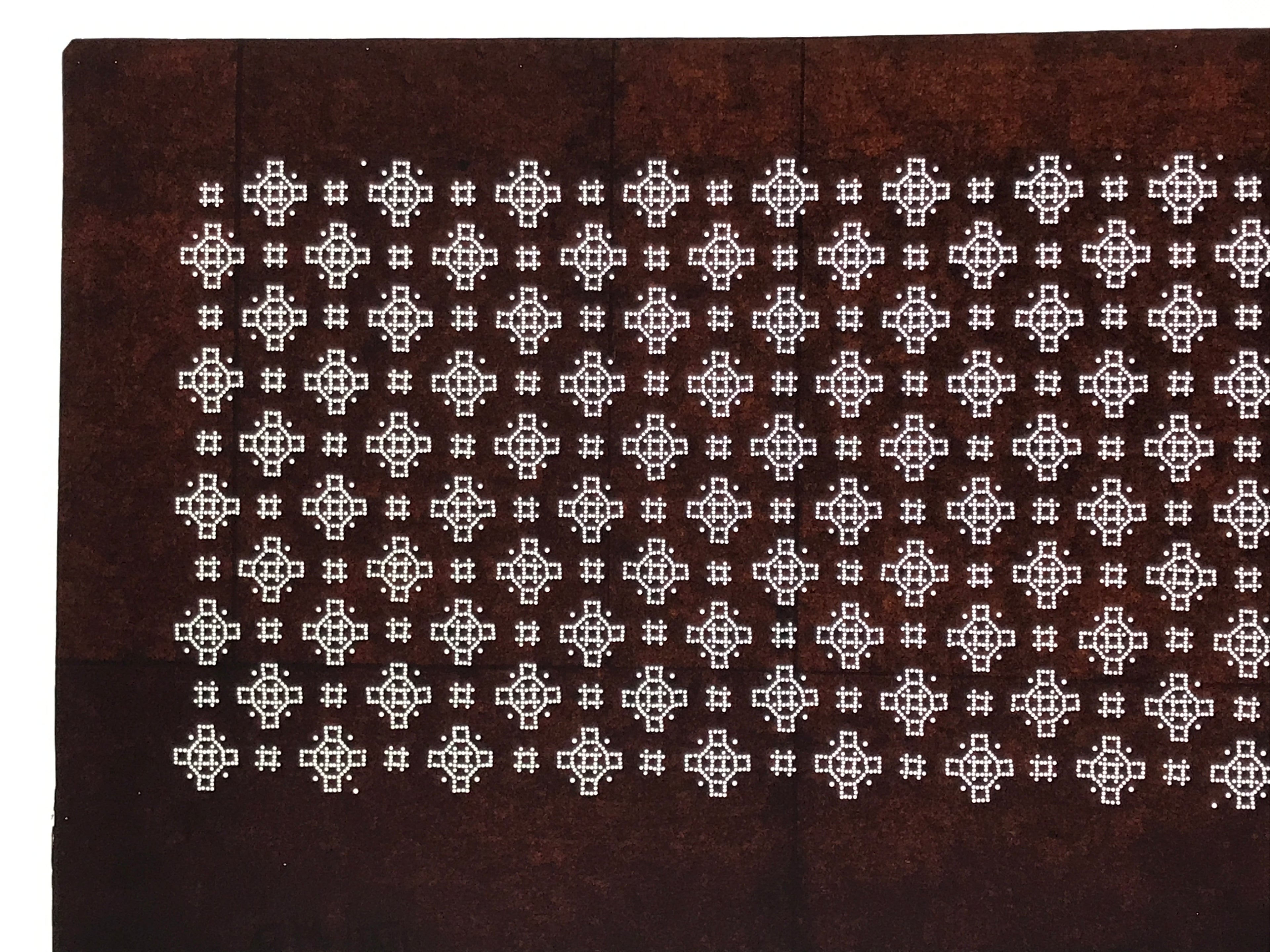 Antique Japanese Ise Katagami Paper Kimono Stencil Katazome Igeta Hash Well A875
