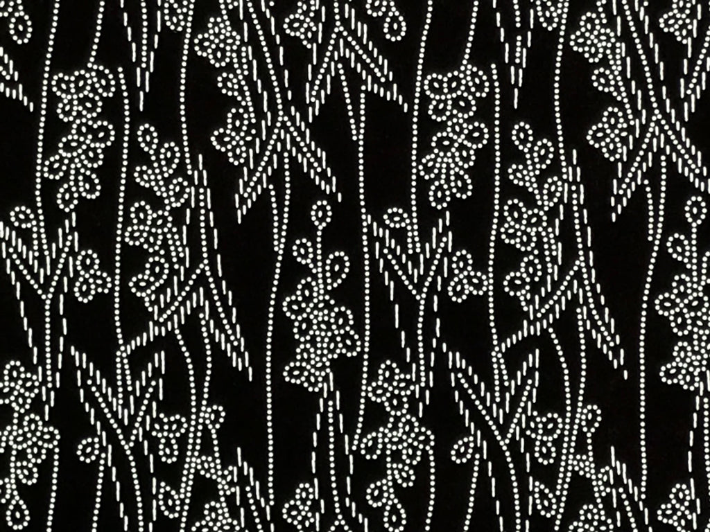 Antique Japanese Ise Katagami Paper Kimono Stencil Katazome Leaves Berries A871