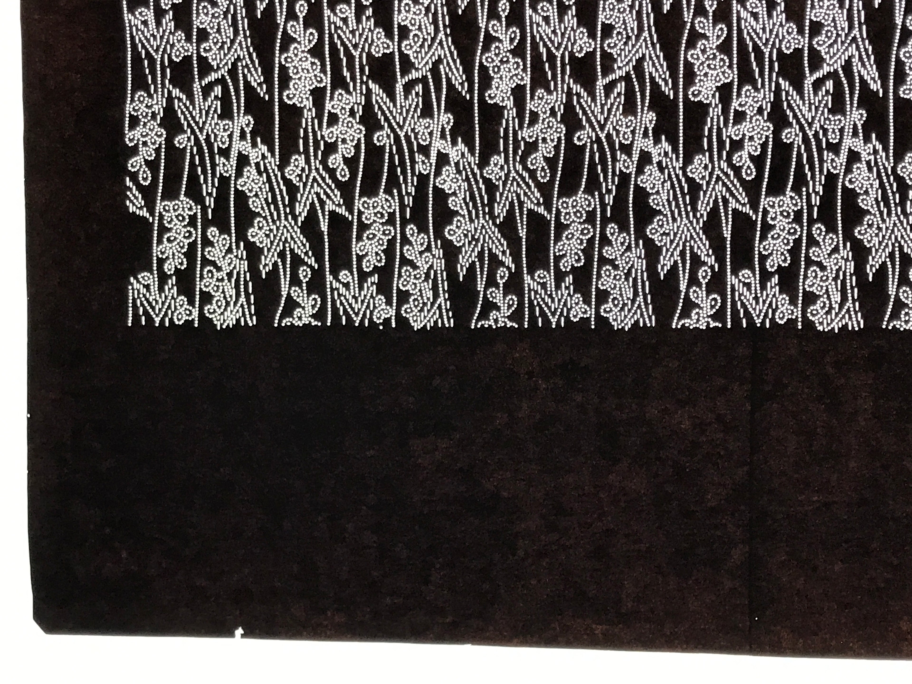 Antique Japanese Ise Katagami Paper Kimono Stencil Katazome Leaves Berries A871