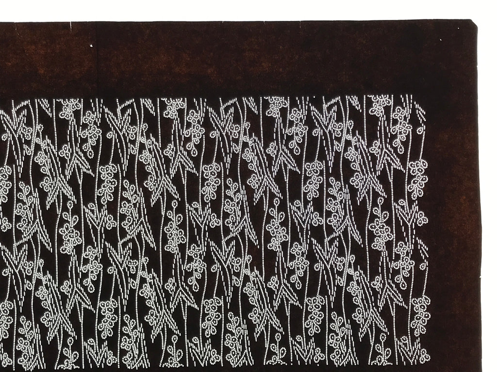 Antique Japanese Ise Katagami Paper Kimono Stencil Katazome Leaves Berries A871