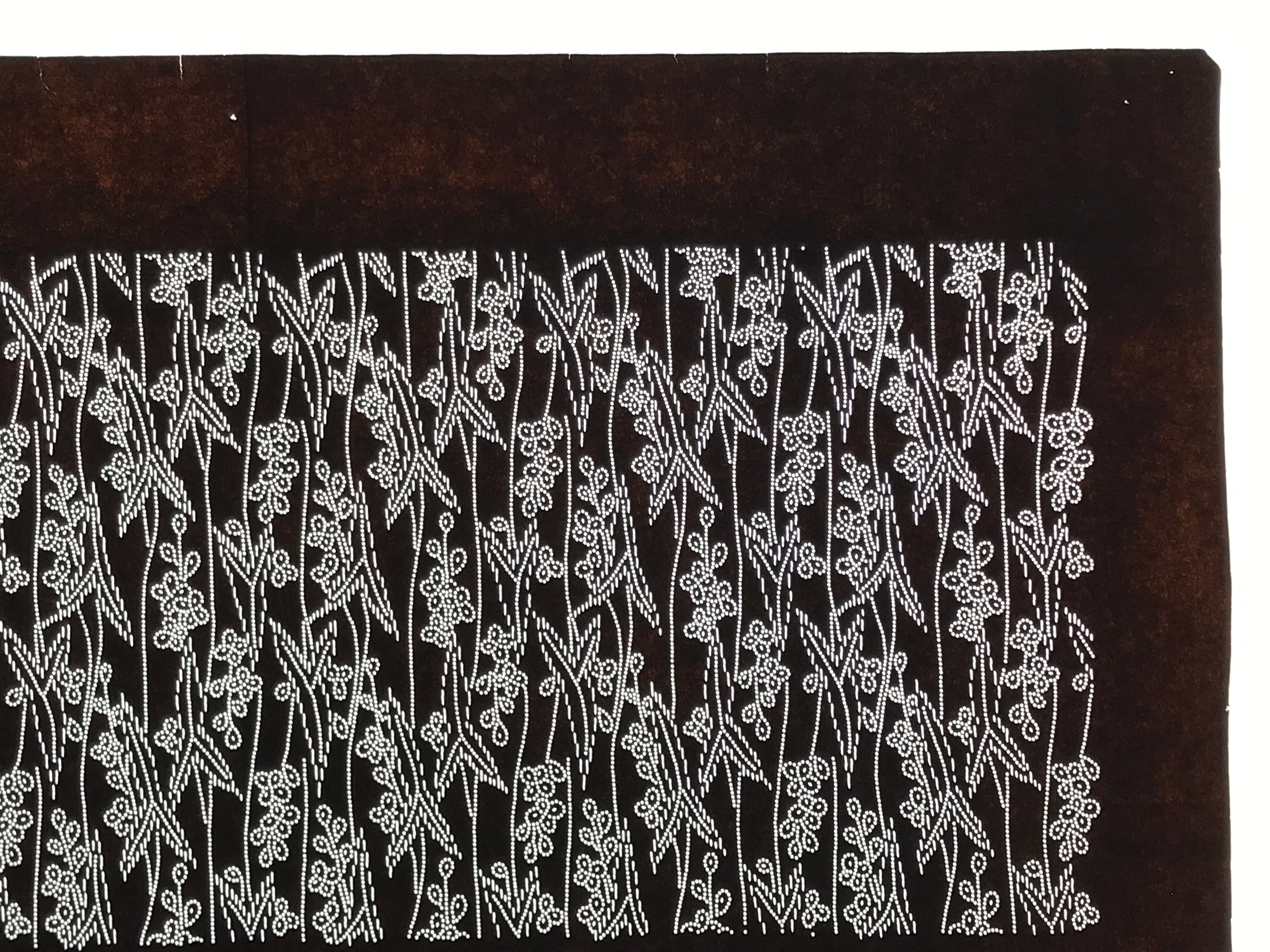 Antique Japanese Ise Katagami Paper Kimono Stencil Katazome Leaves Berries A871