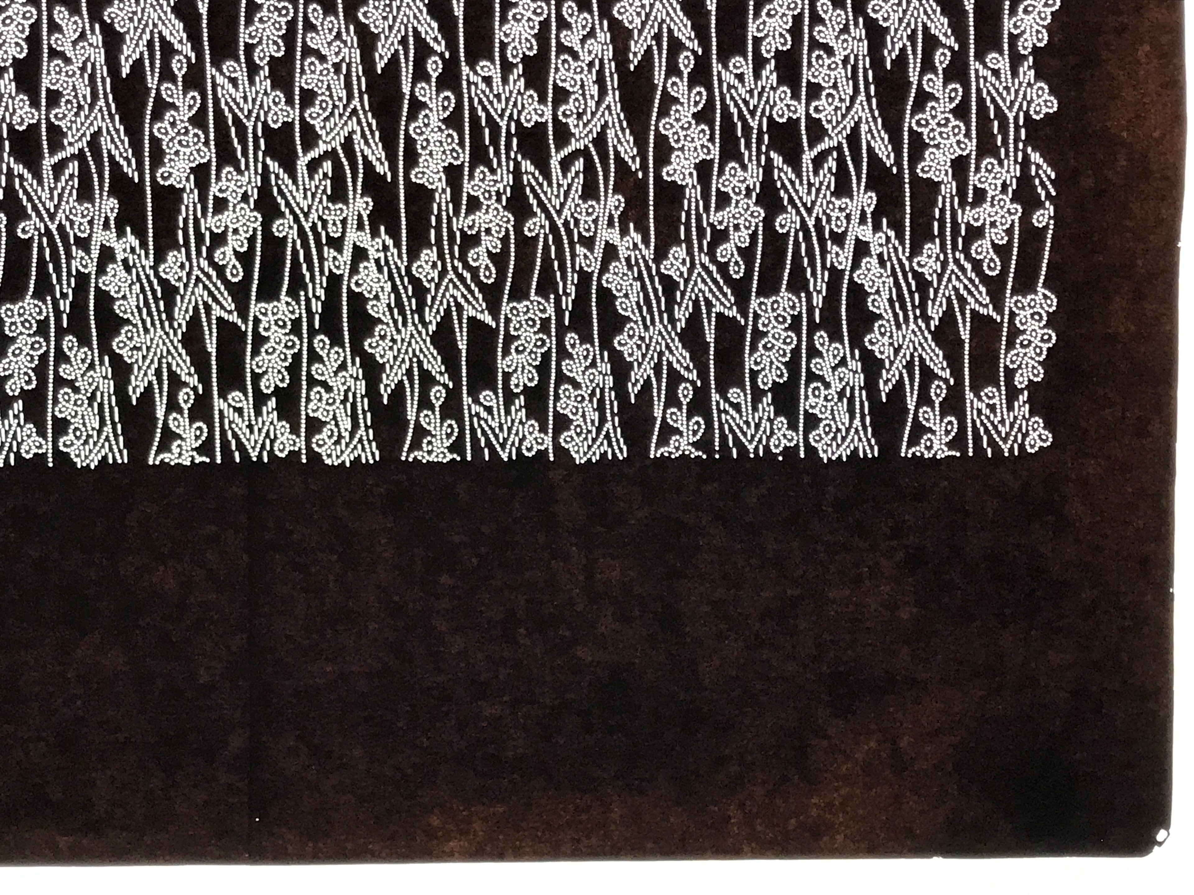 Antique Japanese Ise Katagami Paper Kimono Stencil Katazome Leaves Berries A871