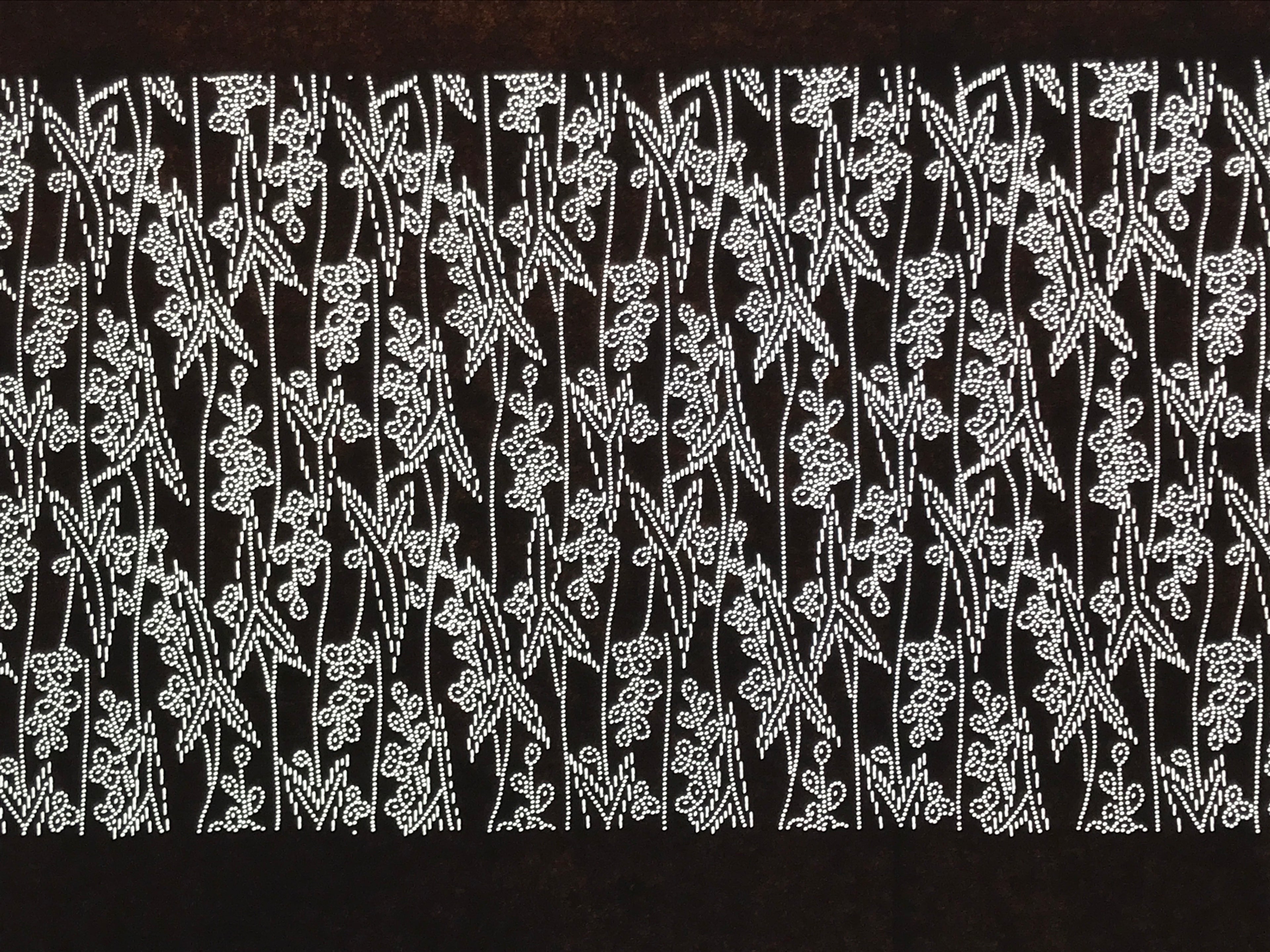 Antique Japanese Ise Katagami Paper Kimono Stencil Katazome Leaves Berries A871