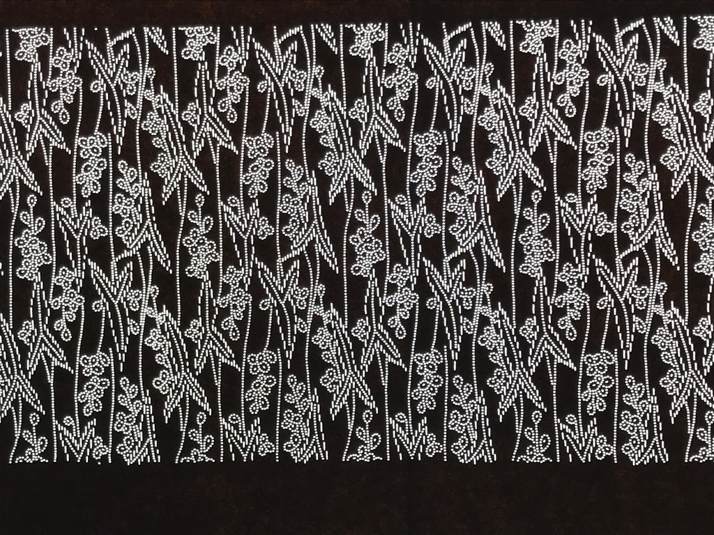 Antique Japanese Ise Katagami Paper Kimono Stencil Katazome Leaves Berries A871