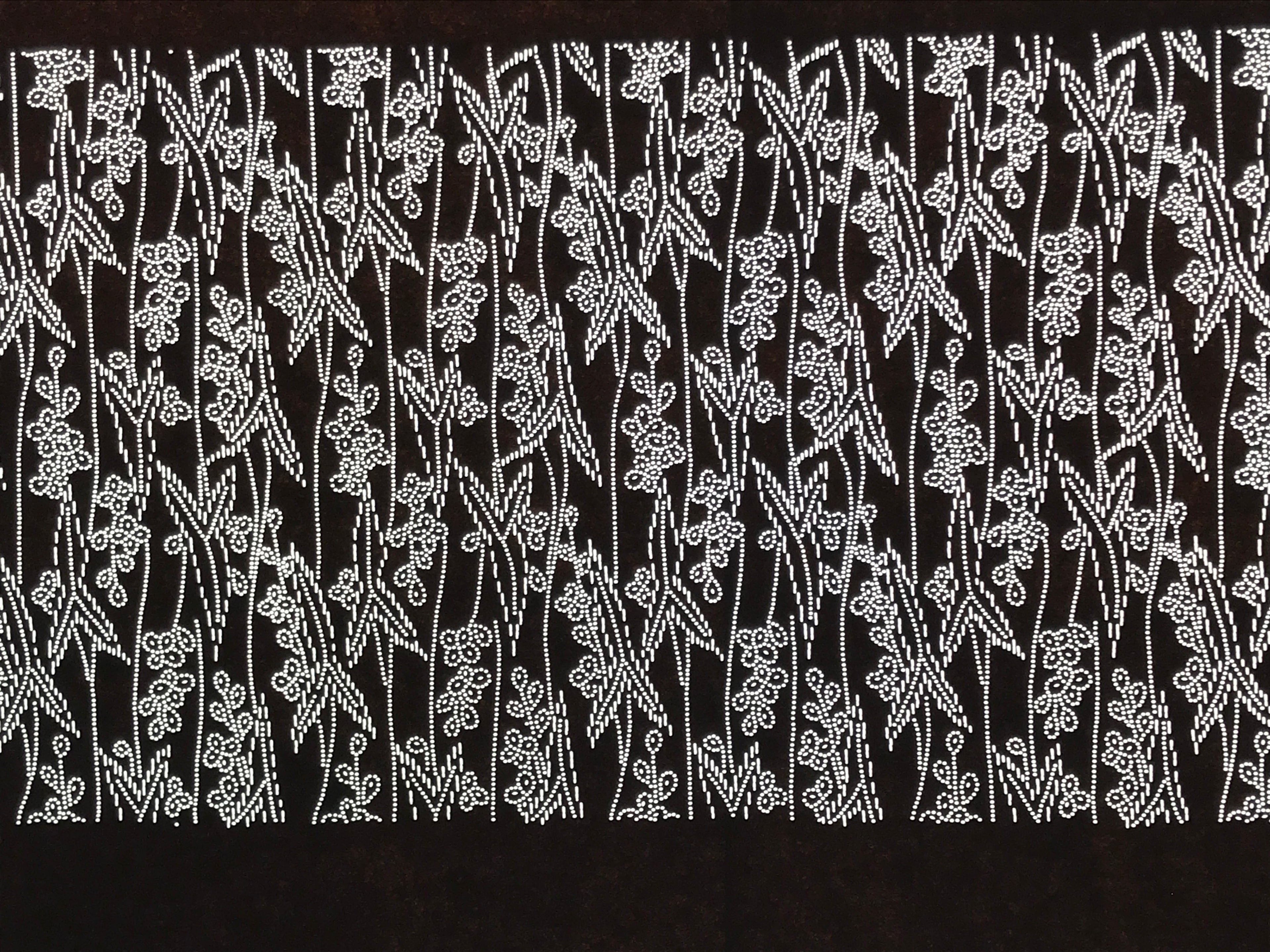 Antique Japanese Ise Katagami Paper Kimono Stencil Katazome Leaves Berries A871