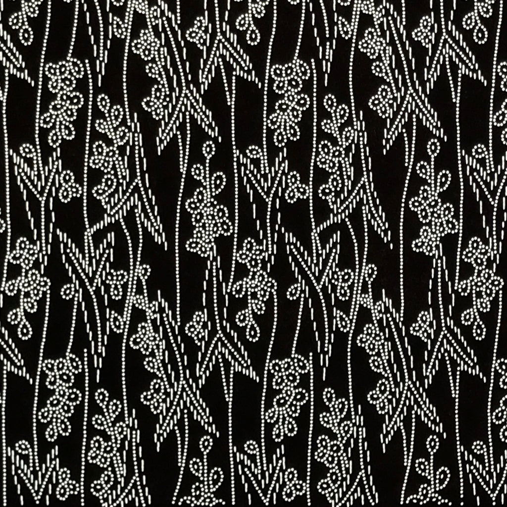 Antique Japanese Ise Katagami Paper Kimono Stencil Katazome Leaves Berries A871
