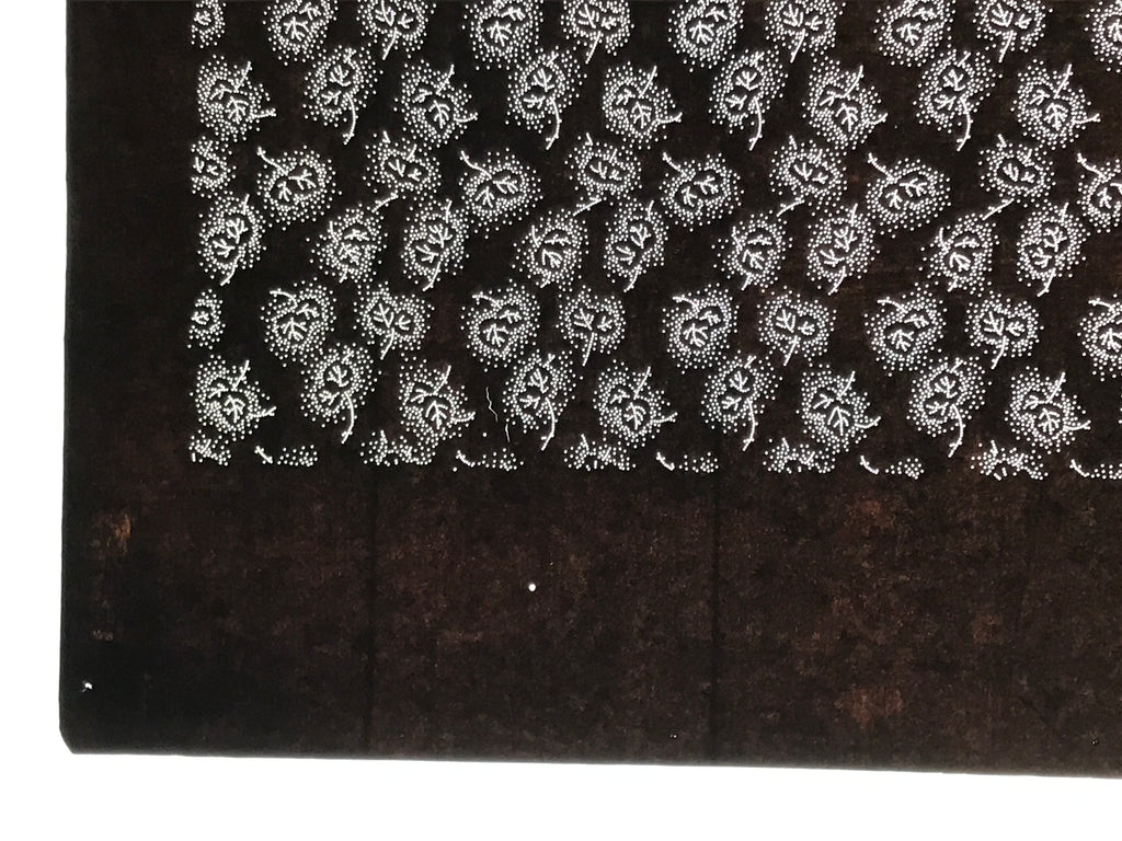 Antique Japanese Ise Katagami Paper Kimono Stencil Katazome Plant Leaves A852