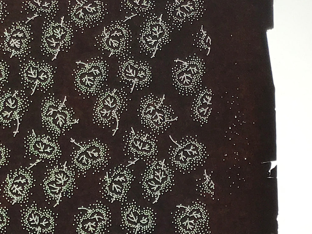 Antique Japanese Ise Katagami Paper Kimono Stencil Katazome Plant Leaves A852