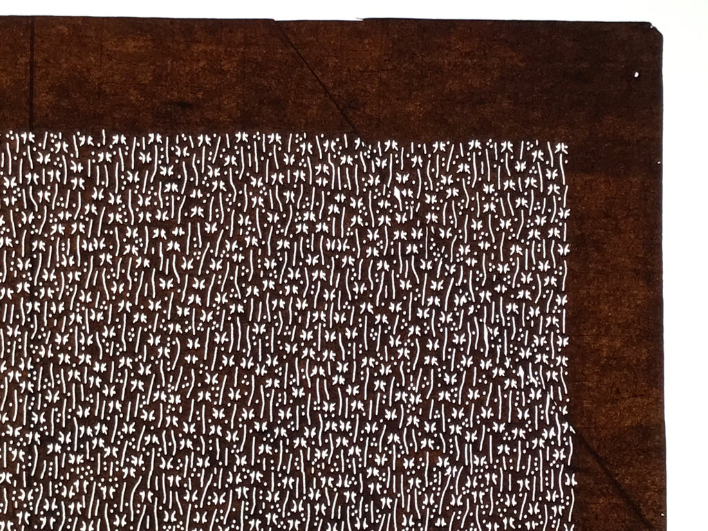 Antique Japanese Ise Katagami Paper Kimono Stencil Katazome Plant Pattern A842