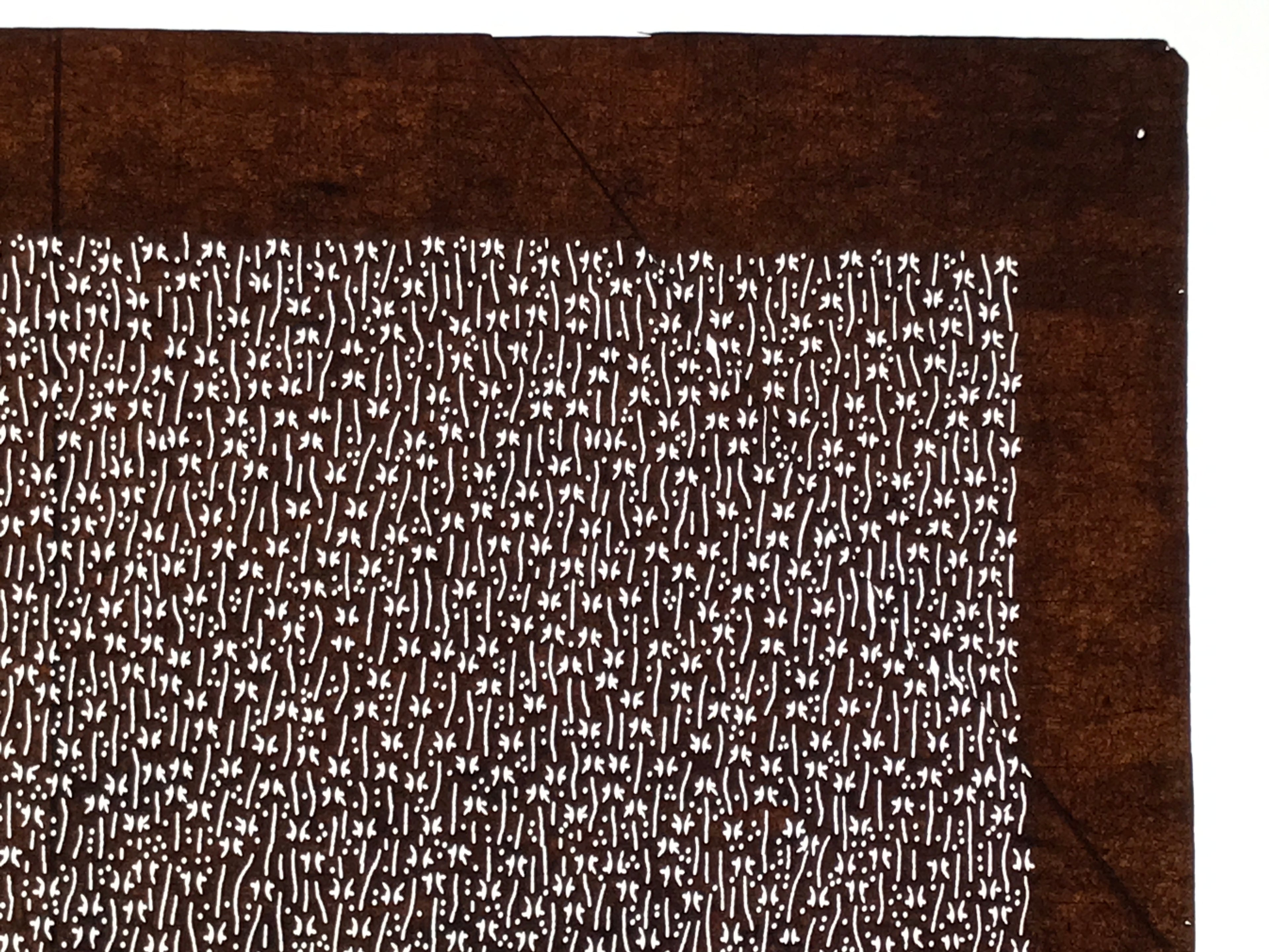 Antique Japanese Ise Katagami Paper Kimono Stencil Katazome Plant Pattern A842