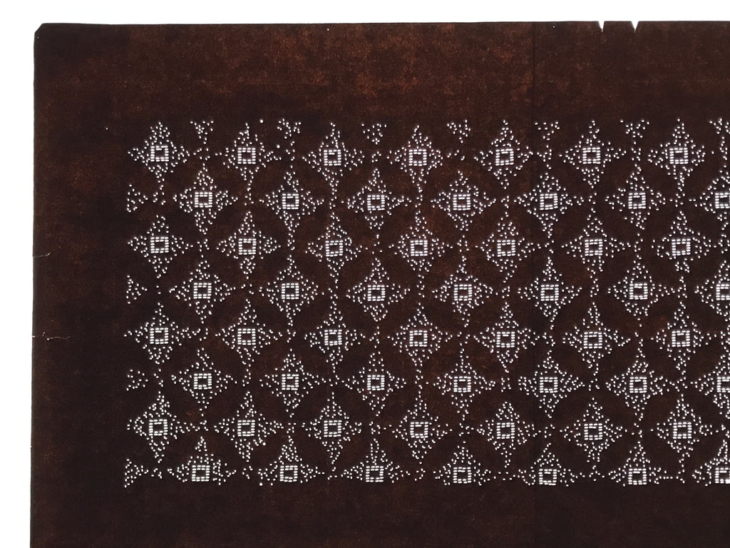Antique Japanese Ise Katagami Paper Kimono Stencil Katazome Shippo Design A844