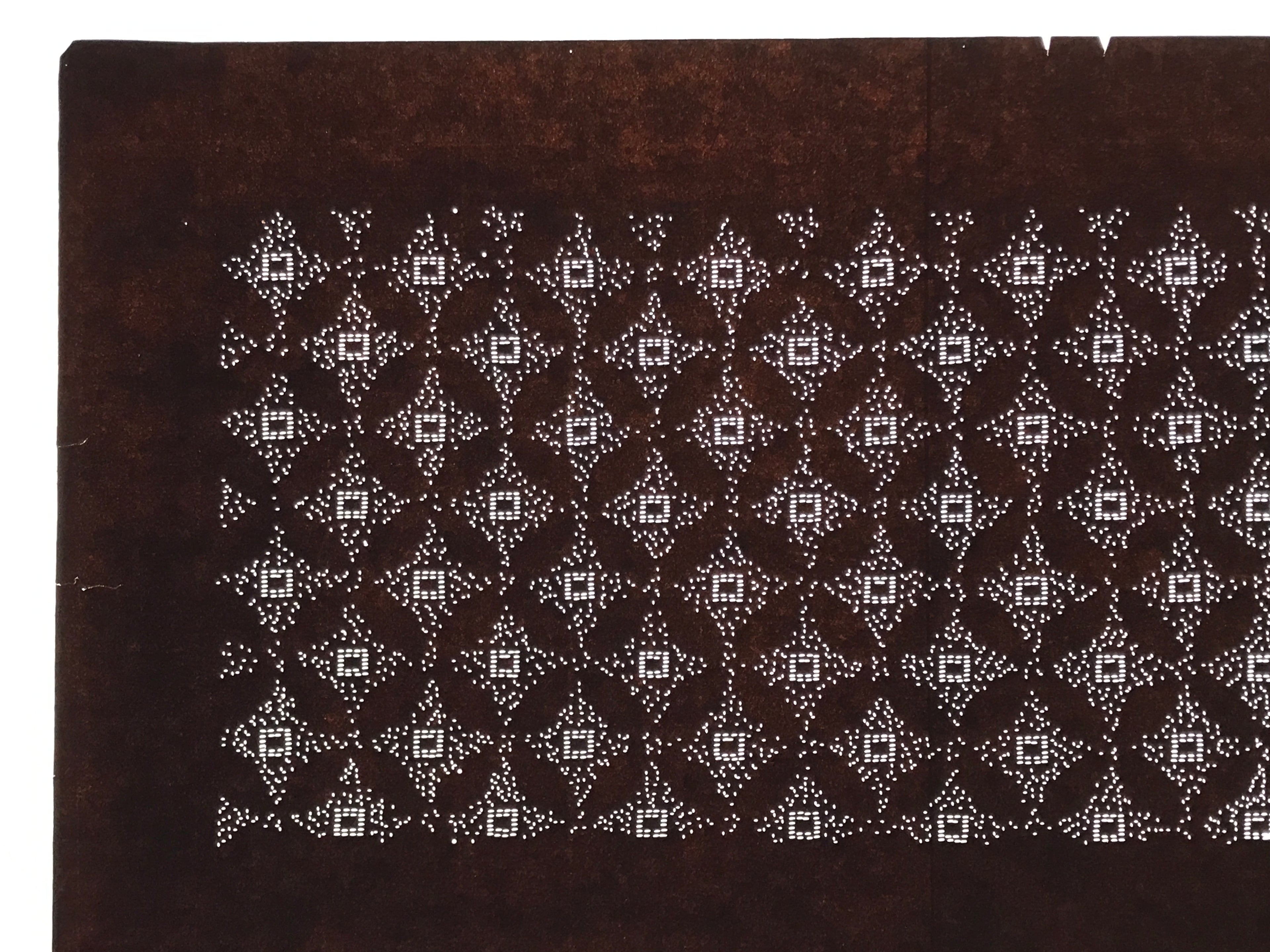Antique Japanese Ise Katagami Paper Kimono Stencil Katazome Shippo Design A844