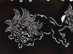 Antique Japanese Ise Katagami Paper Kimono Stencil Katazome Shishi Lion A825