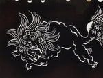 Antique Japanese Ise Katagami Paper Kimono Stencil Katazome Shishi Lion A825