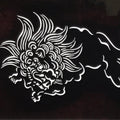 Antique Japanese Ise Katagami Paper Kimono Stencil Katazome Shishi Lion A825