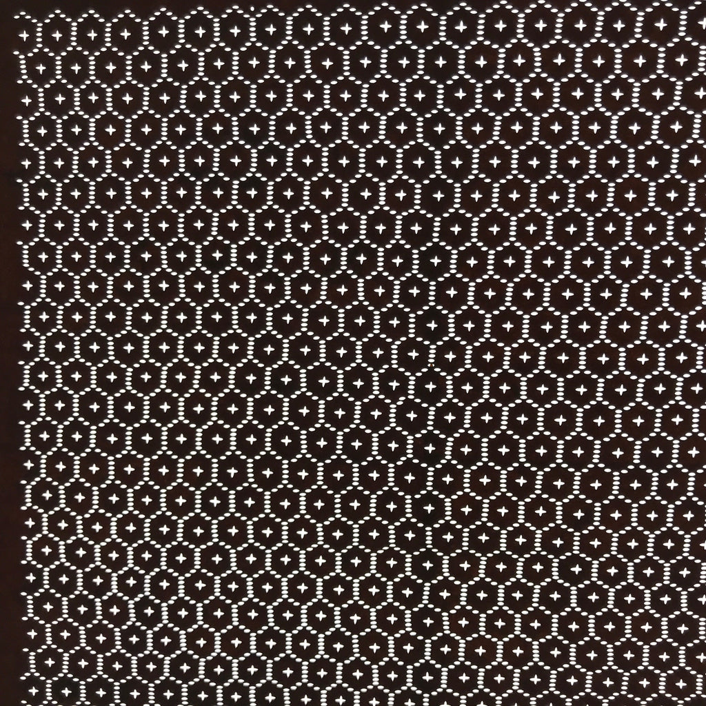 Antique Japanese Ise Katagami Paper Kimono Stencil Kikko Hexagon Shell A689