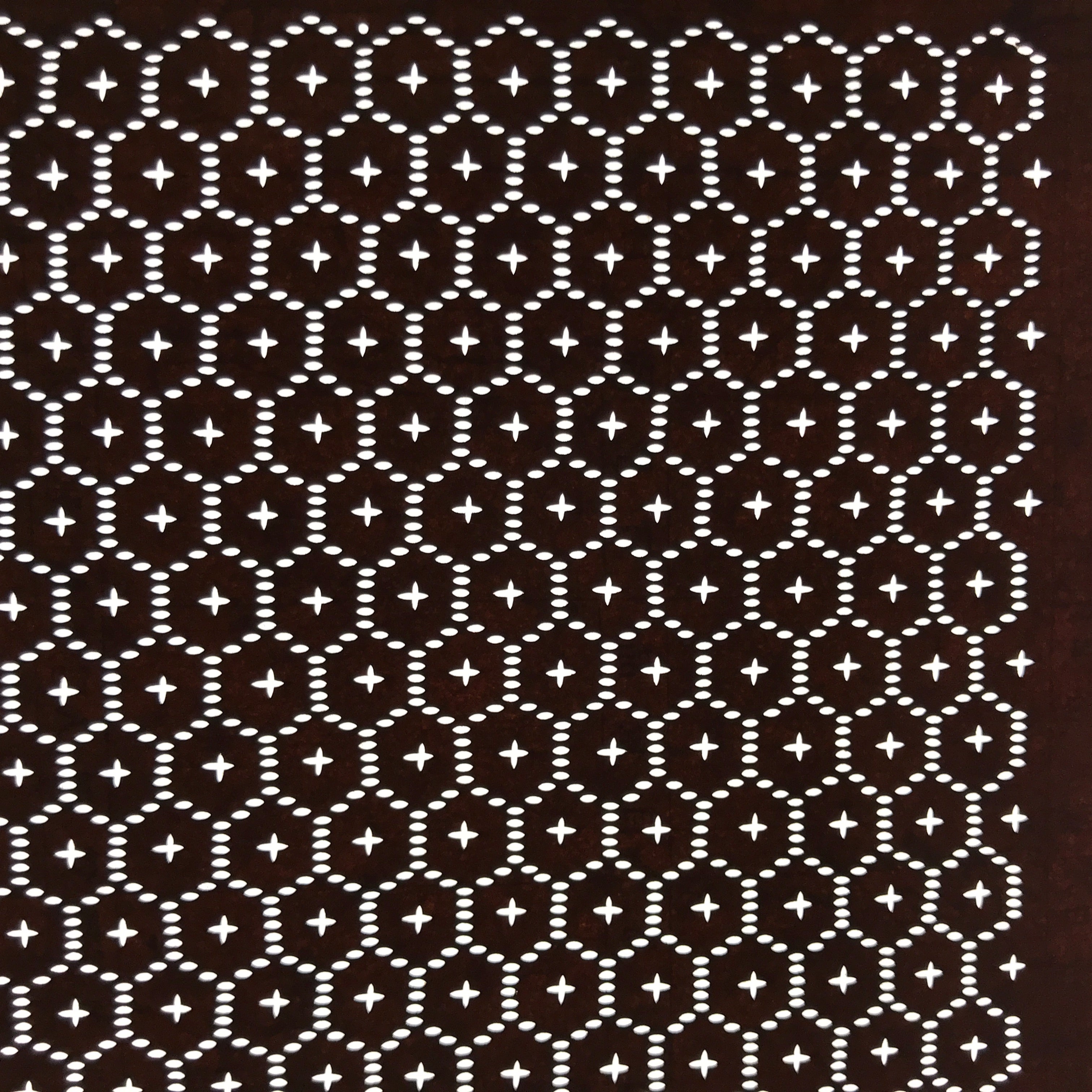 Antique Japanese Ise Katagami Paper Kimono Stencil Kikko Hexagon Shell A689
