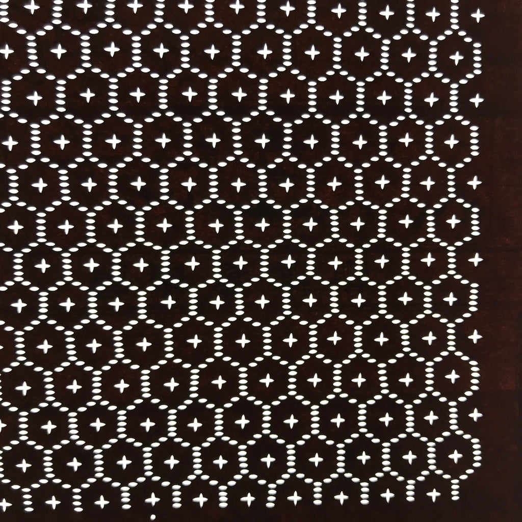 Antique Japanese Ise Katagami Paper Kimono Stencil Kikko Hexagon Shell A689
