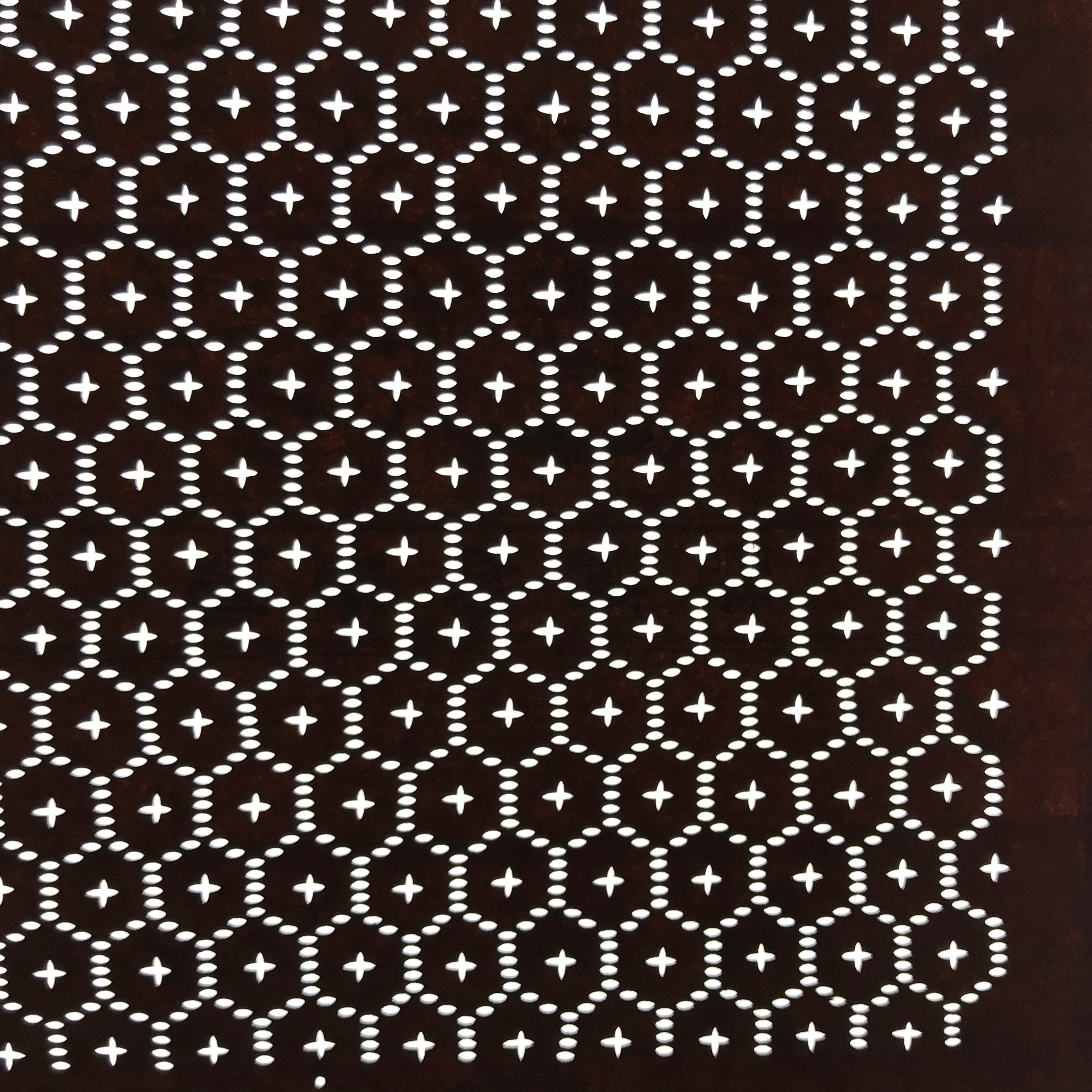 Antique Japanese Ise Katagami Paper Kimono Stencil Kikko Hexagon Shell A689