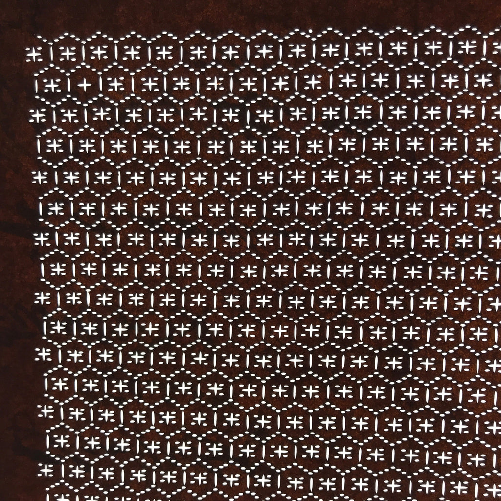 Antique Japanese Ise Katagami Paper Kimono Stencil Kikko Hexagon Shell A690