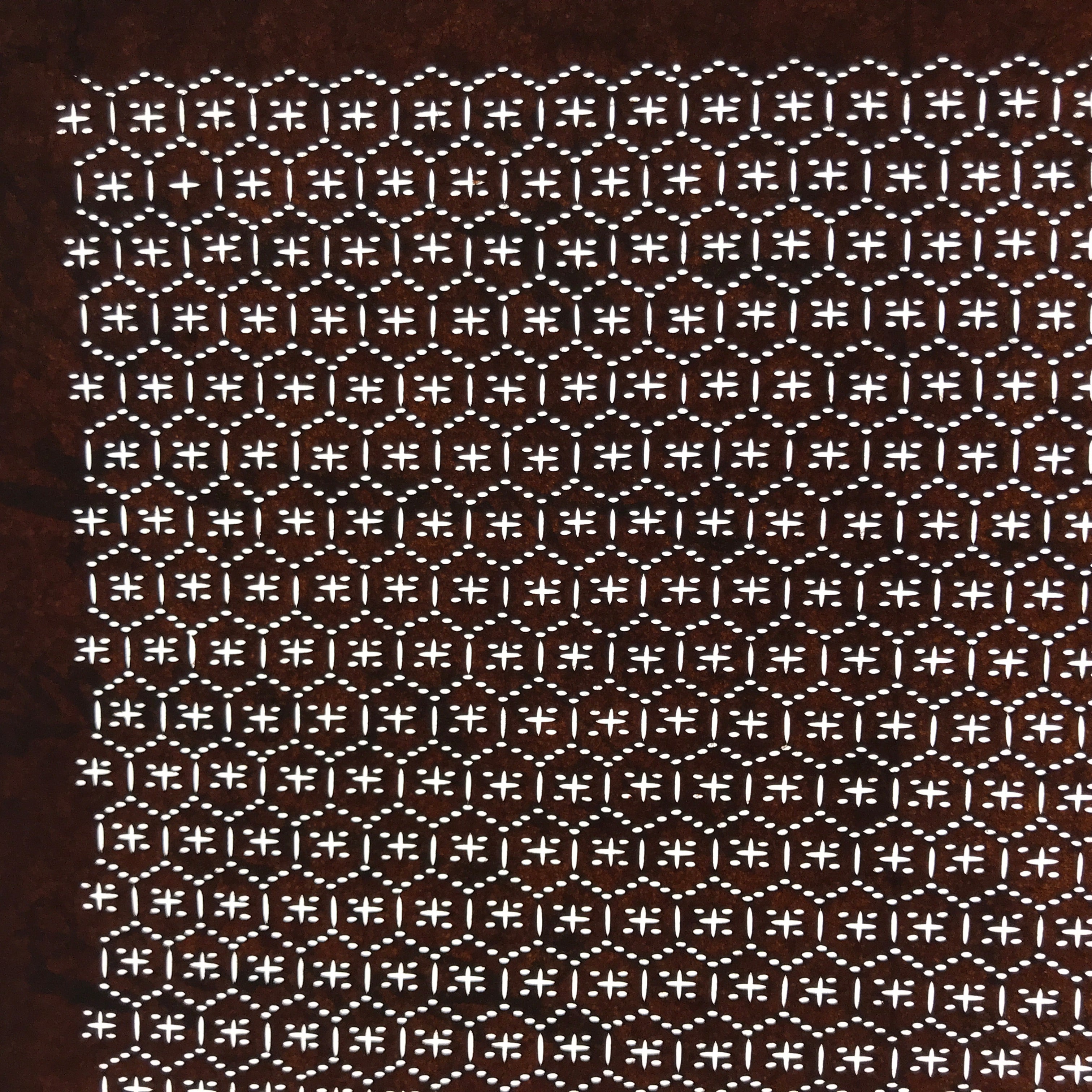 Antique Japanese Ise Katagami Paper Kimono Stencil Kikko Hexagon Shell A690