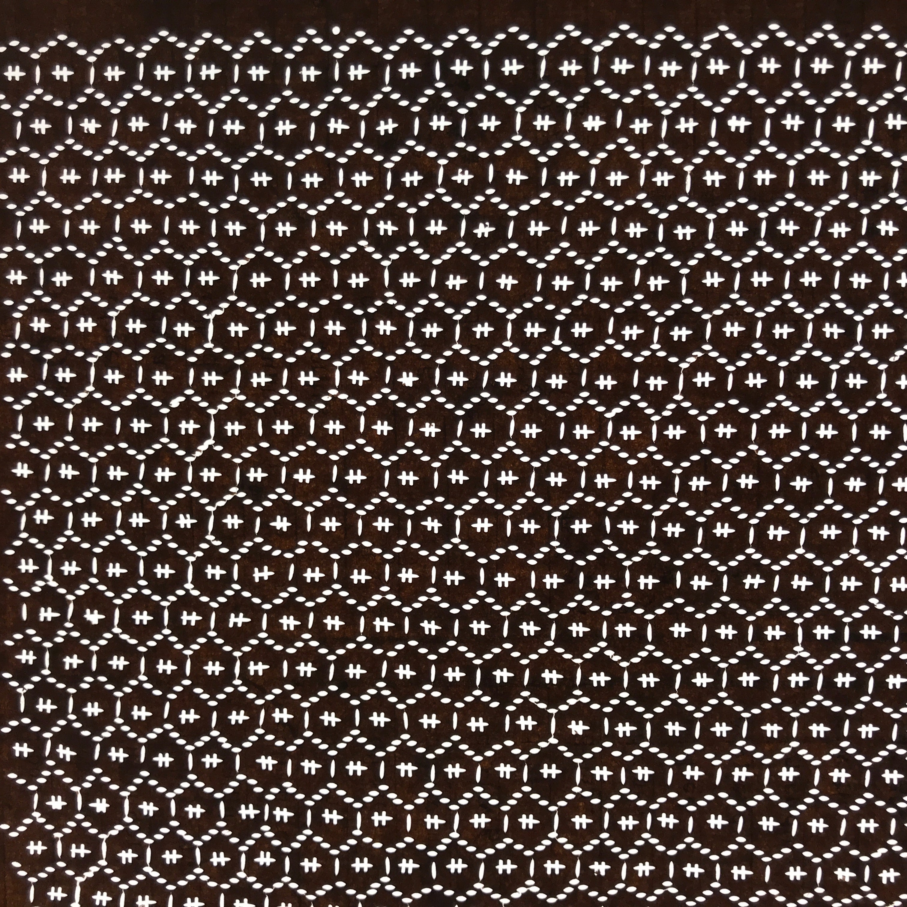 Antique Japanese Ise Katagami Paper Kimono Stencil Kikko Hexagon Shell A711