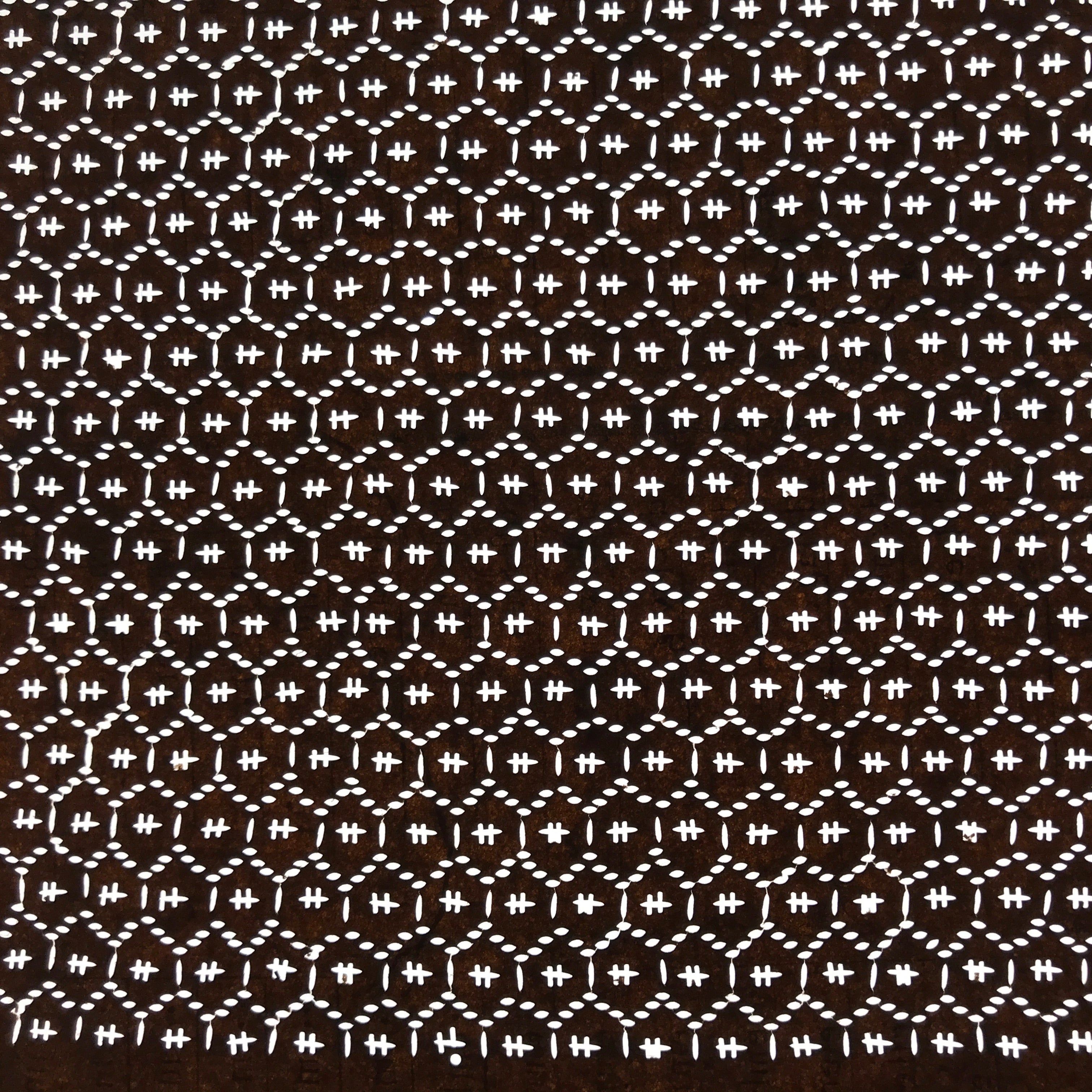Antique Japanese Ise Katagami Paper Kimono Stencil Kikko Hexagon Shell A711