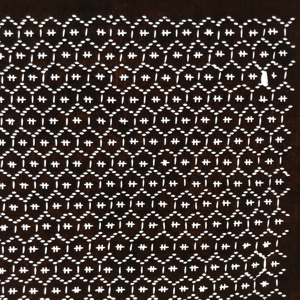 Antique Japanese Ise Katagami Paper Kimono Stencil Kikko Hexagon Shell A711