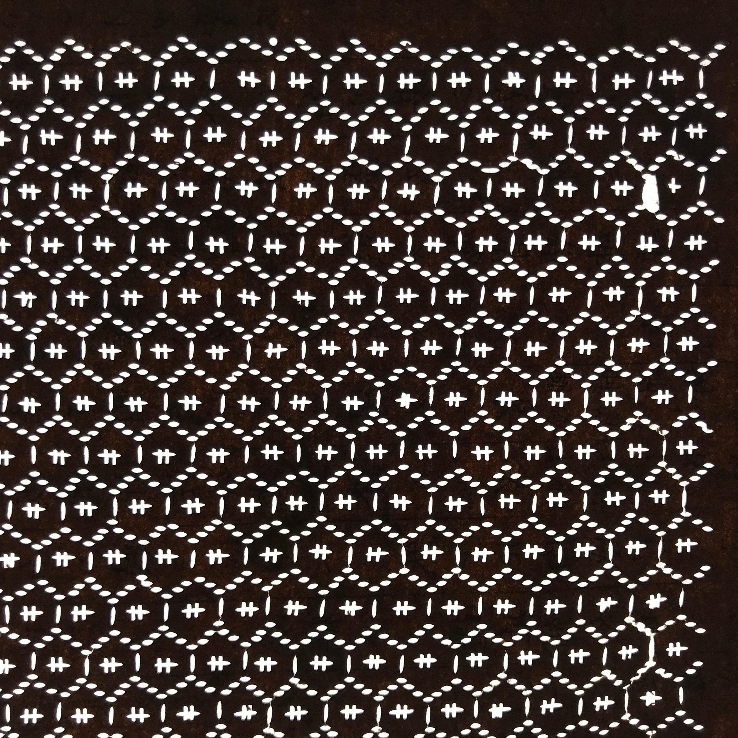 Antique Japanese Ise Katagami Paper Kimono Stencil Kikko Hexagon Shell A711