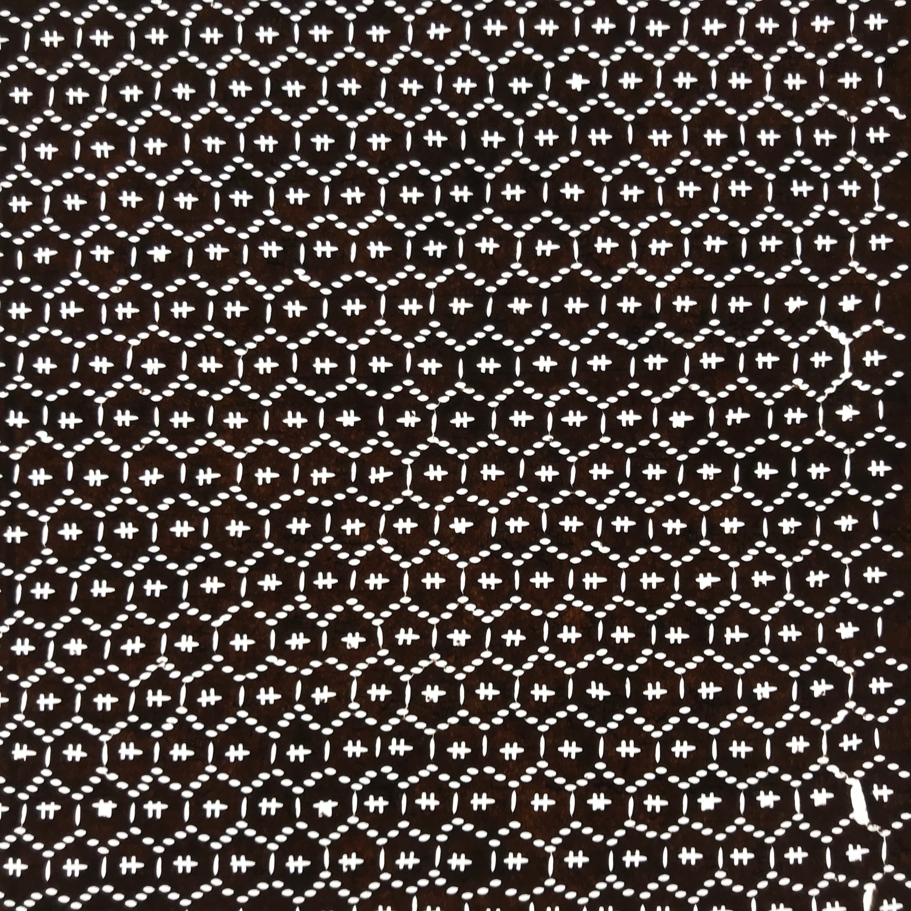 Antique Japanese Ise Katagami Paper Kimono Stencil Kikko Hexagon Shell A711