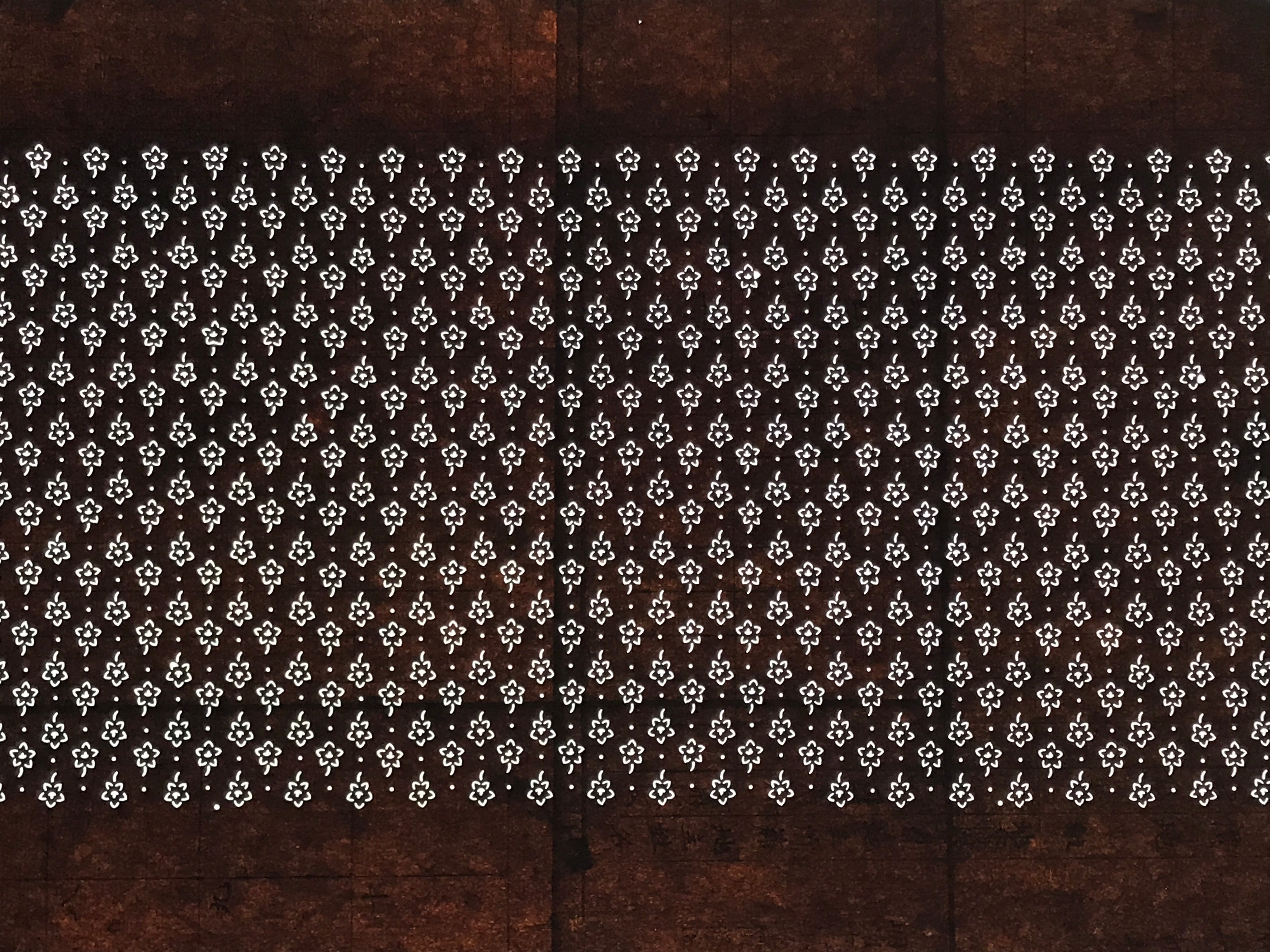 Antique Japanese Ise Katagami Paper Kimono Stencil Kikyo Bellflower Floral A859