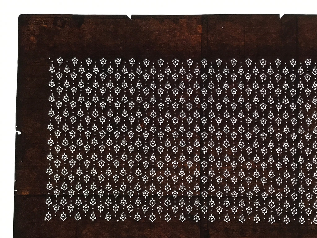 Antique Japanese Ise Katagami Paper Kimono Stencil Kikyo Bellflower Floral A859