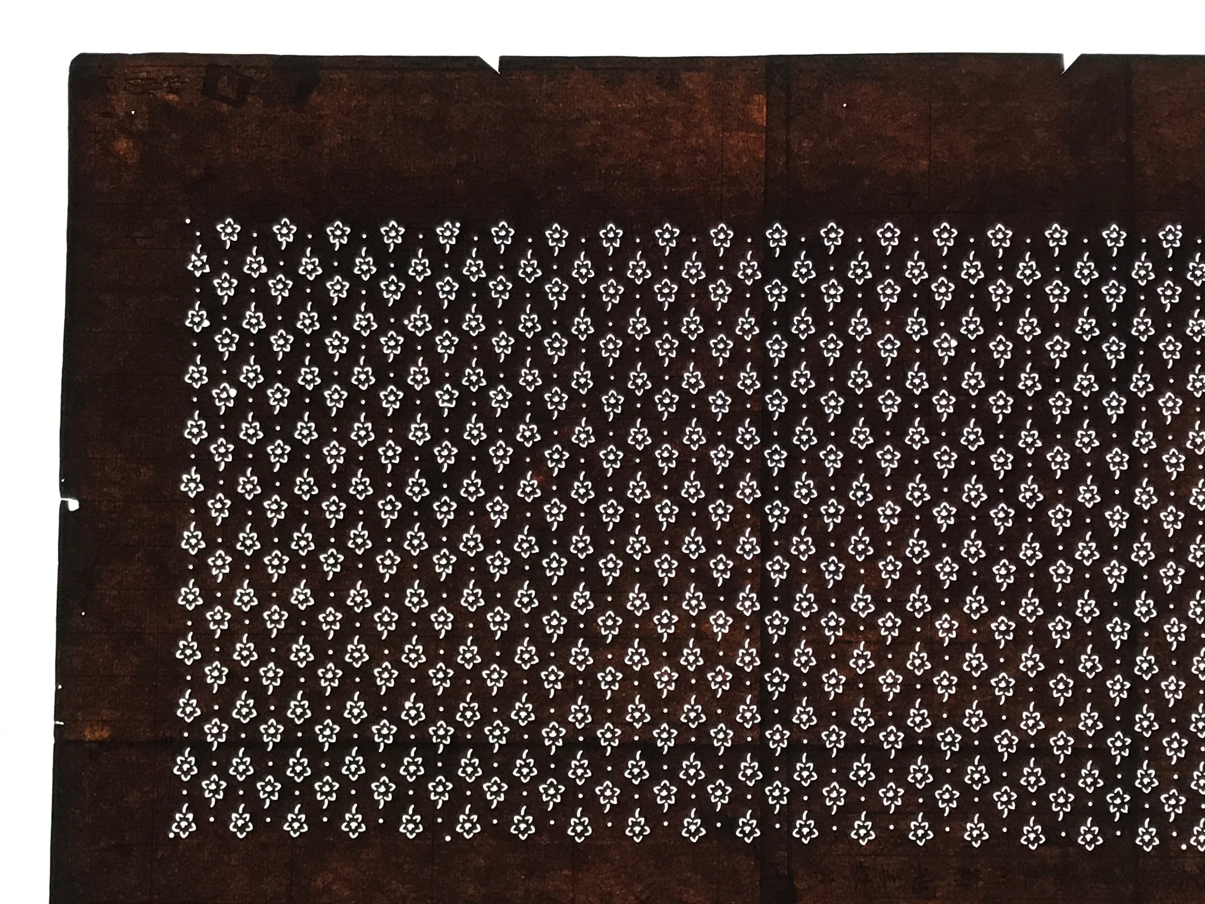 Antique Japanese Ise Katagami Paper Kimono Stencil Kikyo Bellflower Floral A859