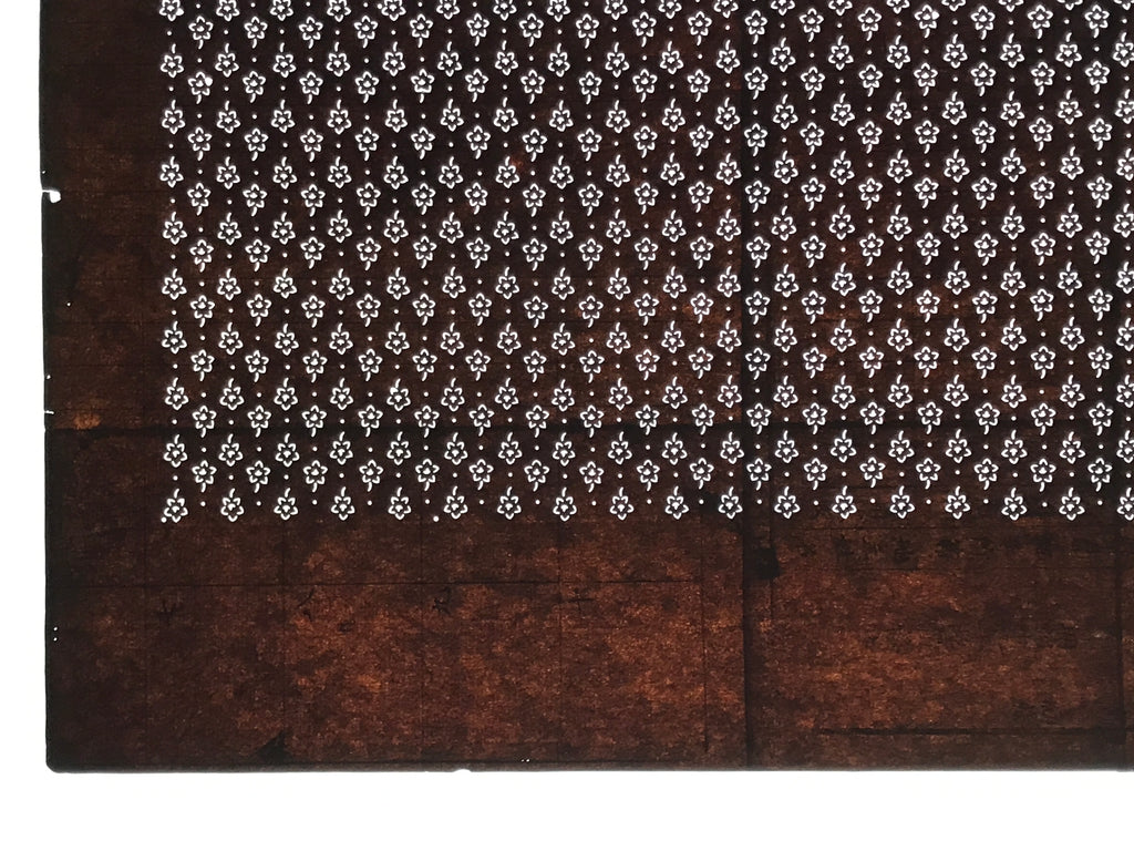 Antique Japanese Ise Katagami Paper Kimono Stencil Kikyo Bellflower Floral A859
