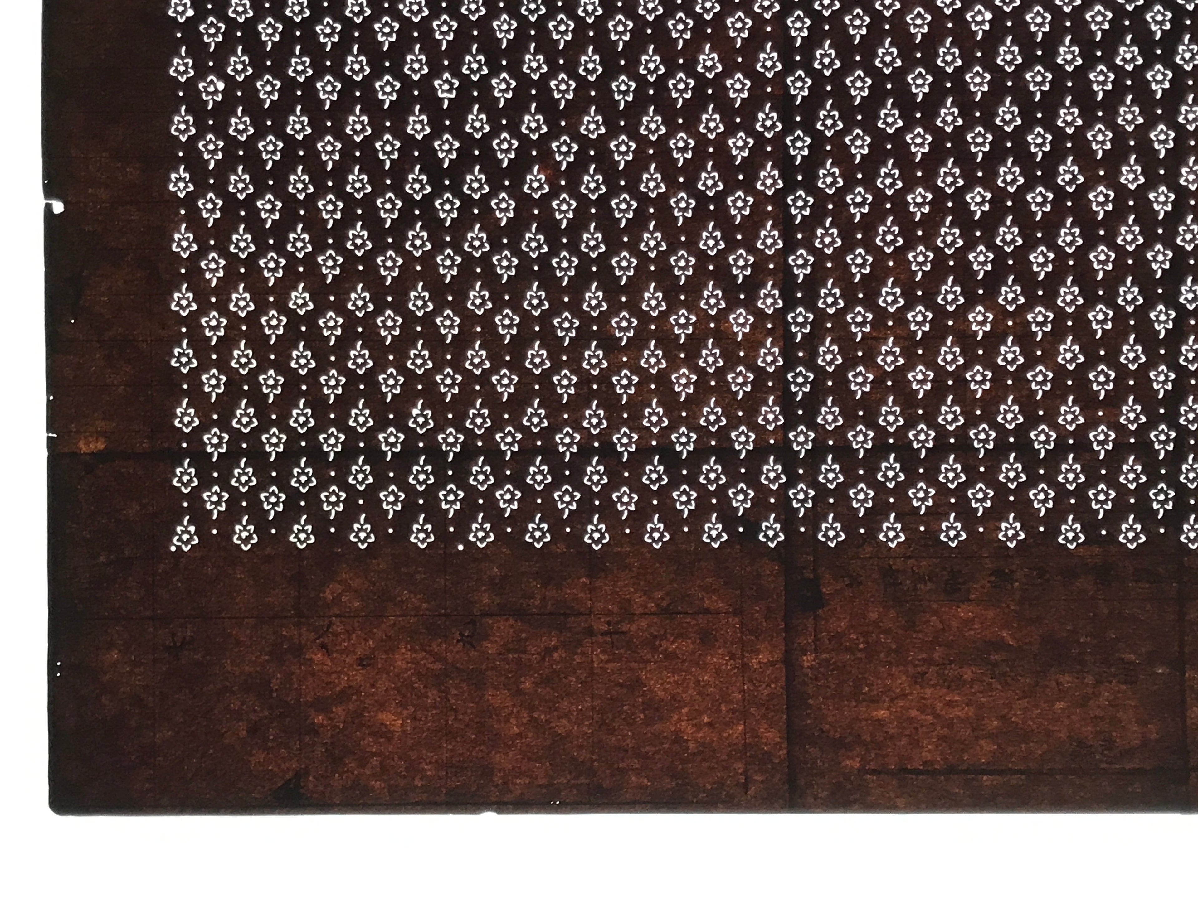 Antique Japanese Ise Katagami Paper Kimono Stencil Kikyo Bellflower Floral A859