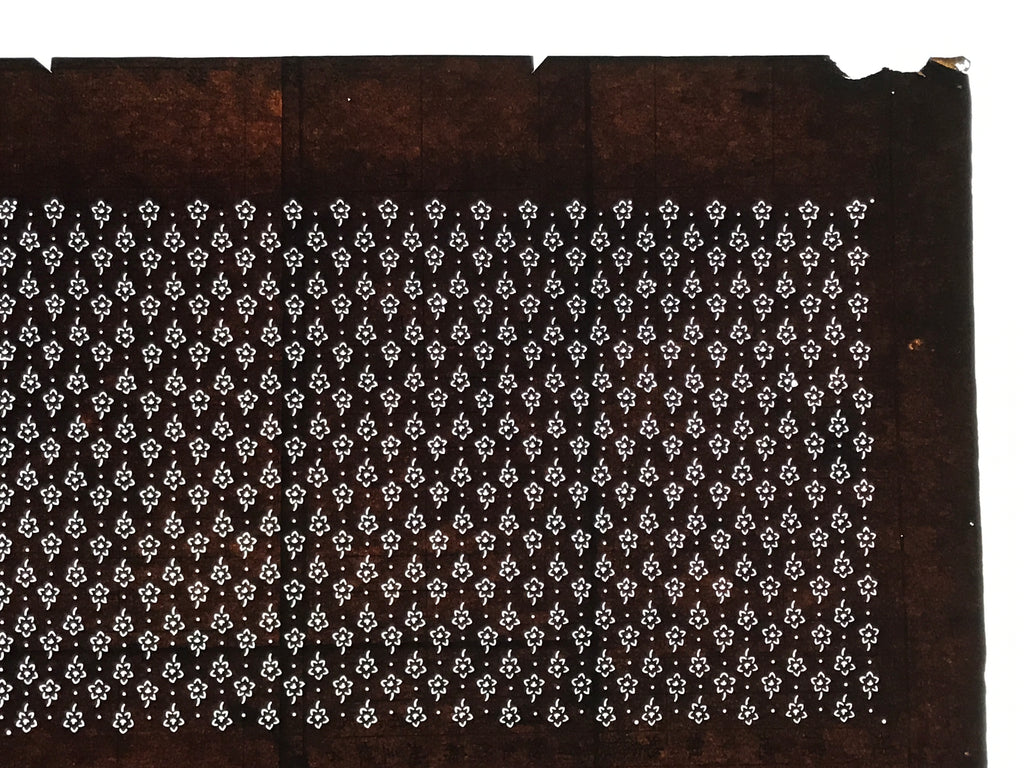 Antique Japanese Ise Katagami Paper Kimono Stencil Kikyo Bellflower Floral A859