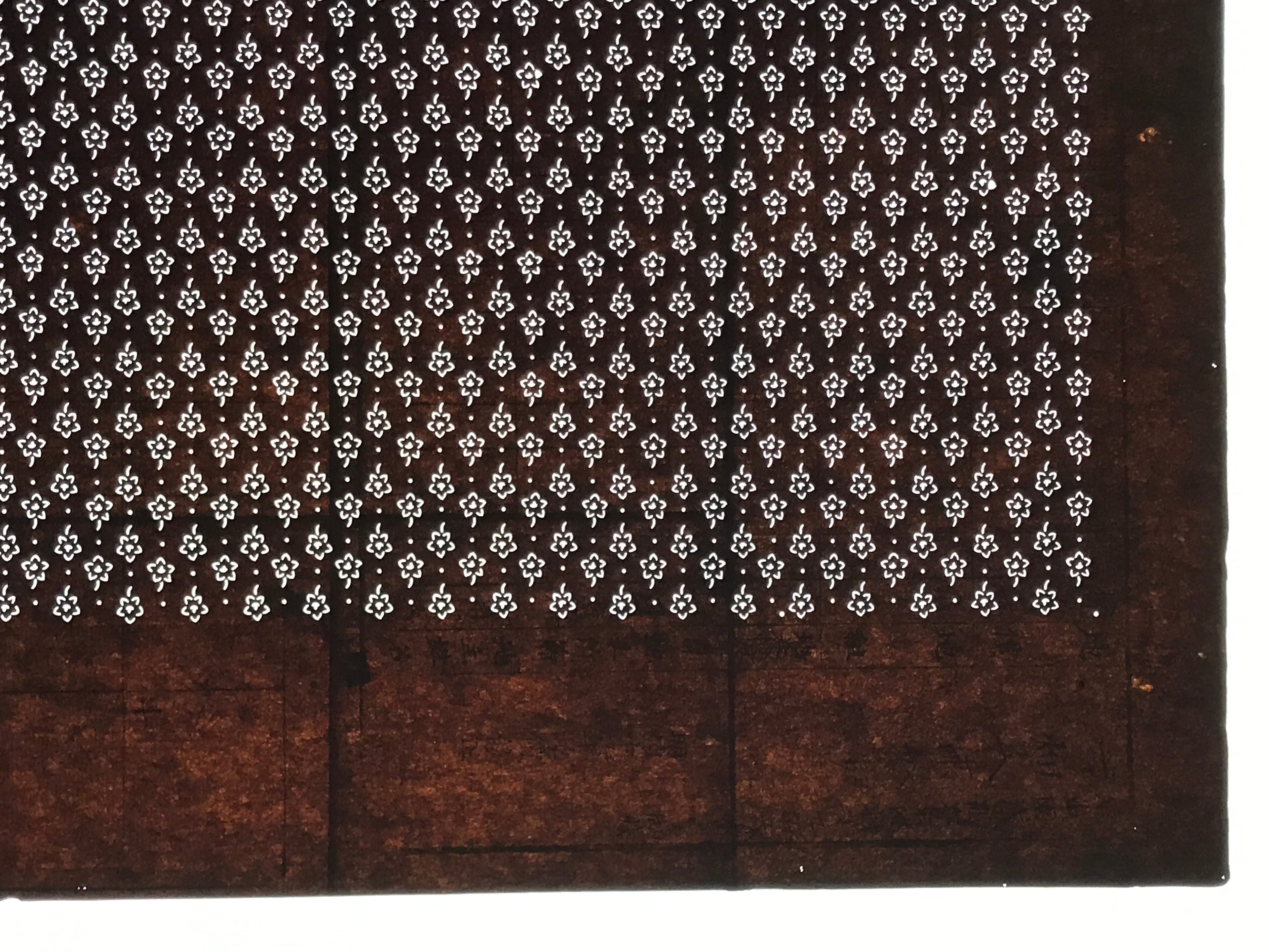 Antique Japanese Ise Katagami Paper Kimono Stencil Kikyo Bellflower Floral A859