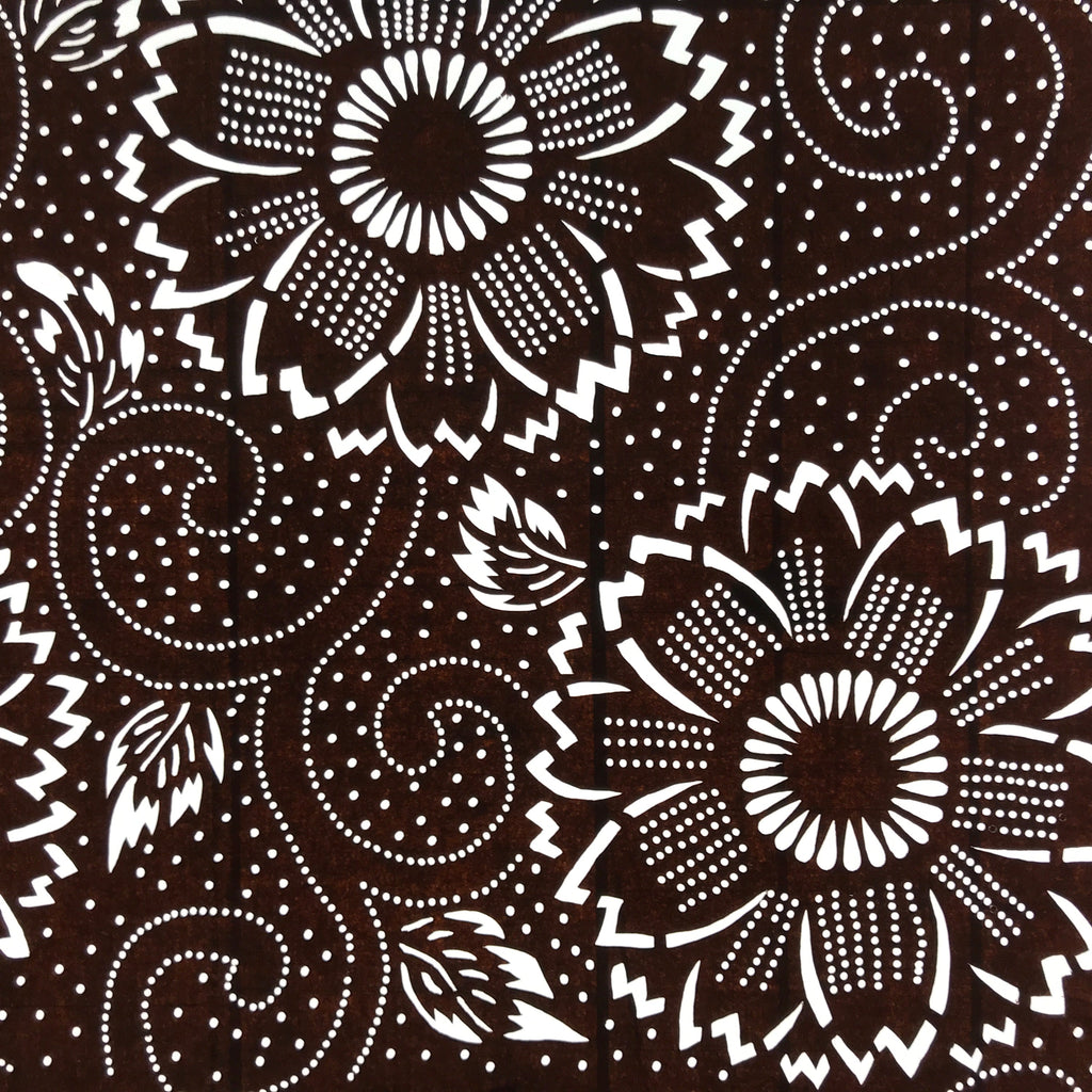 Antique Japanese Ise Katagami Paper Kimono Stencil Large Floral Pattern A733
