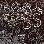 Antique Japanese Ise Katagami Paper Kimono Stencil Large Peony Botan Design A731