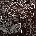 Antique Japanese Ise Katagami Paper Kimono Stencil Large Peony Botan Design A731