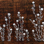 Antique Japanese Ise Katagami Paper Kimono Stencil Nadeshiko Carnations A722