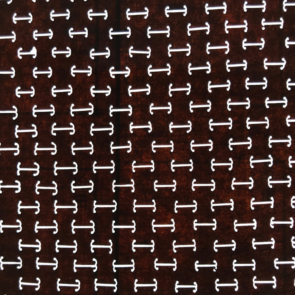 Antique Japanese Ise Katagami Paper Kimono Stencil Partial Sayagata Pattern A720