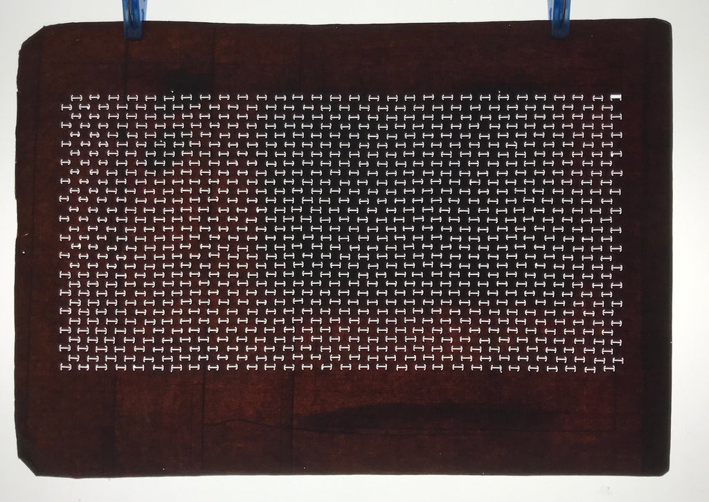 Antique Japanese Ise Katagami Paper Kimono Stencil Partial Sayagata Pattern A720
