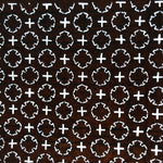 Antique Japanese Ise Katagami Paper Kimono Stencil Round Cross Pattern A727