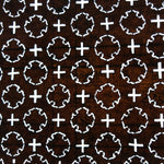Antique Japanese Ise Katagami Paper Kimono Stencil Round Cross Pattern A727