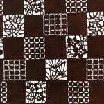 Antique Japanese Ise Katagami Paper Kimono Stencil Shochikubai Square Plum A730